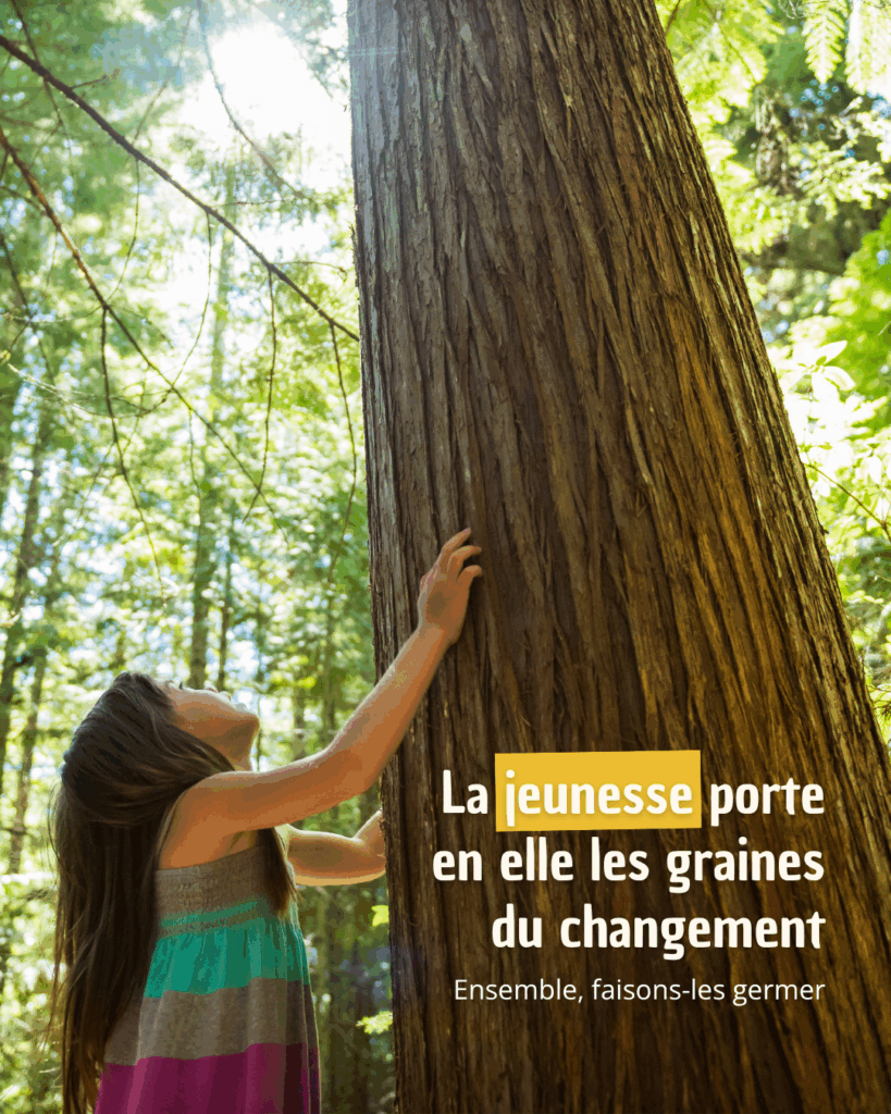 Enfant regardant un arbre – Journée internationale de la jeunesse 2025 – ONG PierMarc. 