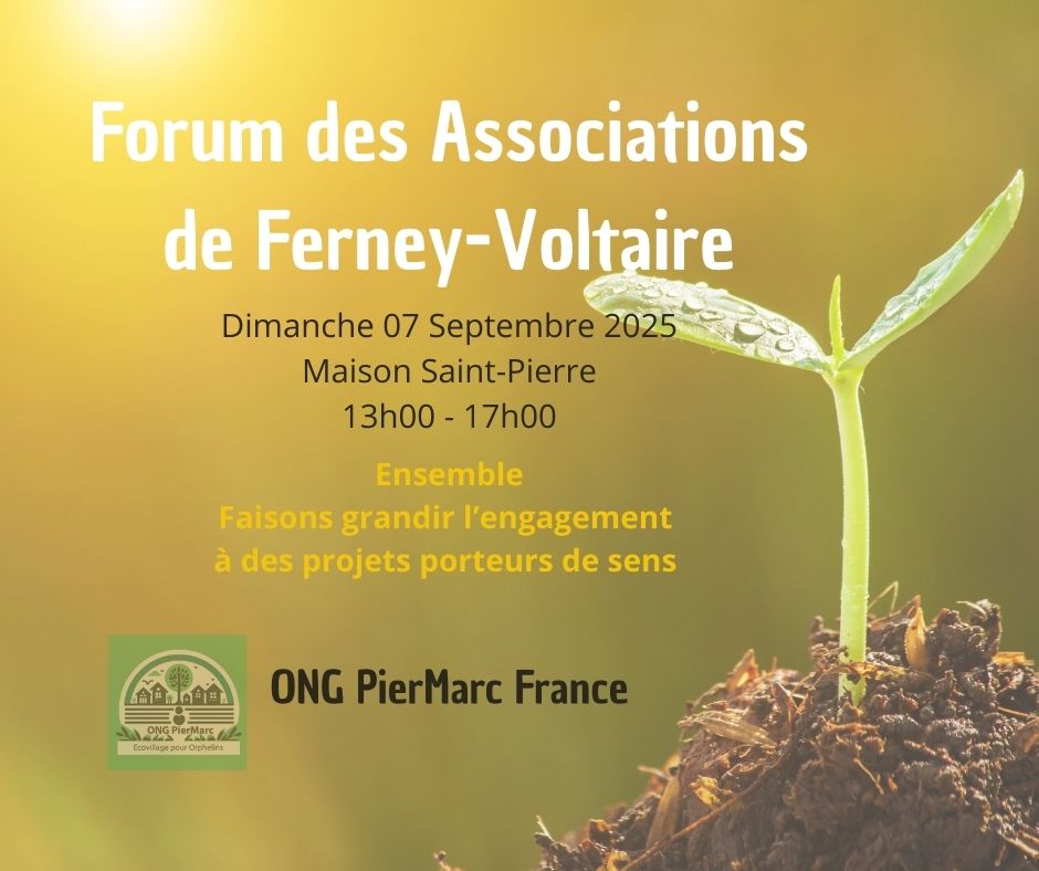 Forum des Associations de Ferney-Voltaire le Dimanche 07 septembre 2025 avec ONG PierMarc France