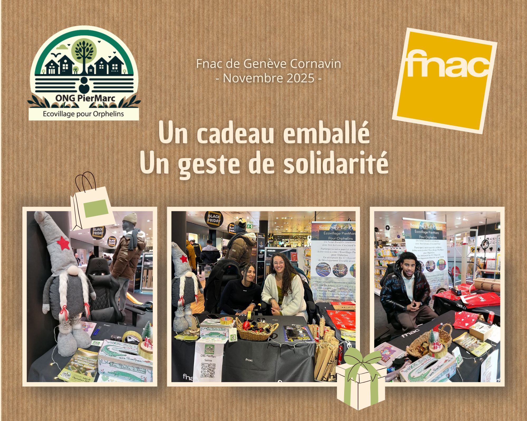 Un cadeau emballé, un geste de solidarité
