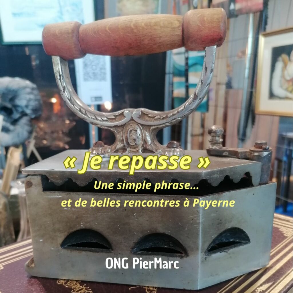 Objet ancien exposé à la brocante de Payerne