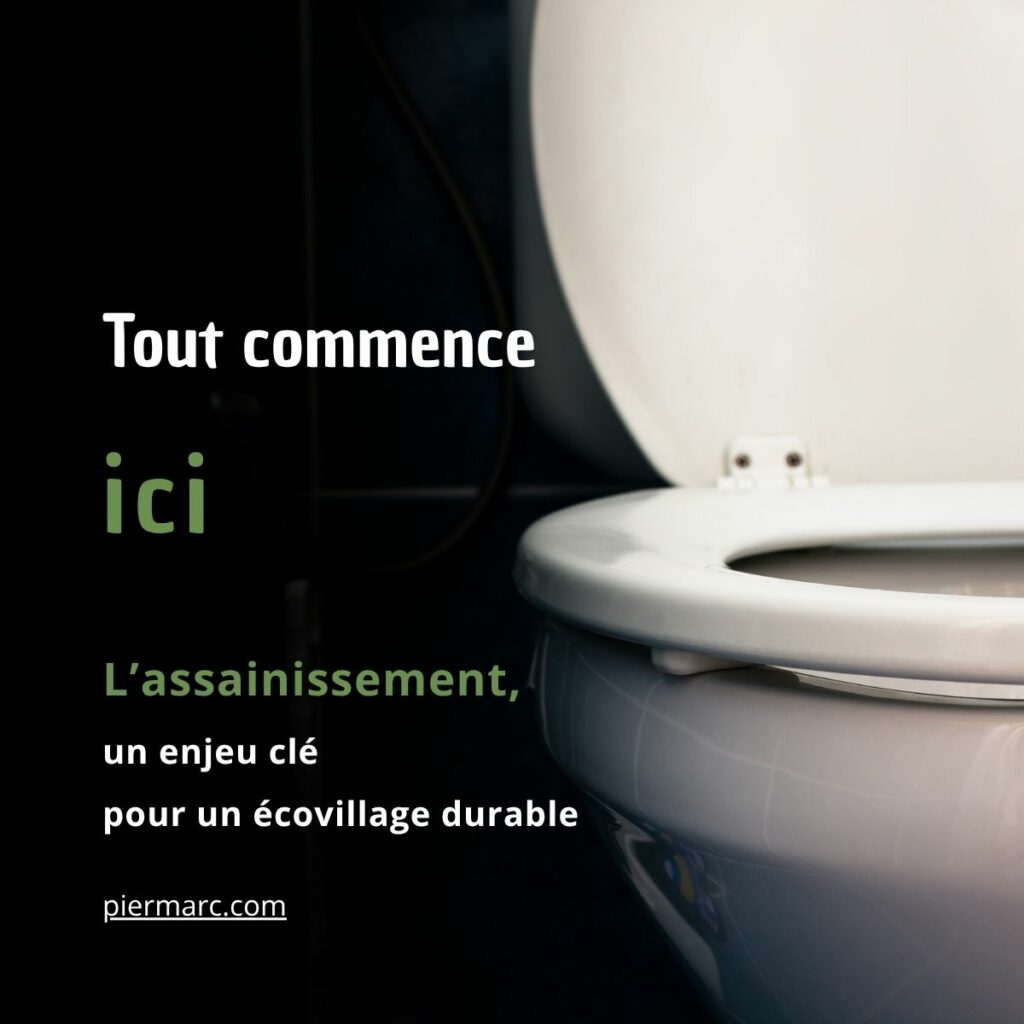 Image de toilettes illustrant l’enjeu de l’assainissement dans un écovillage durable