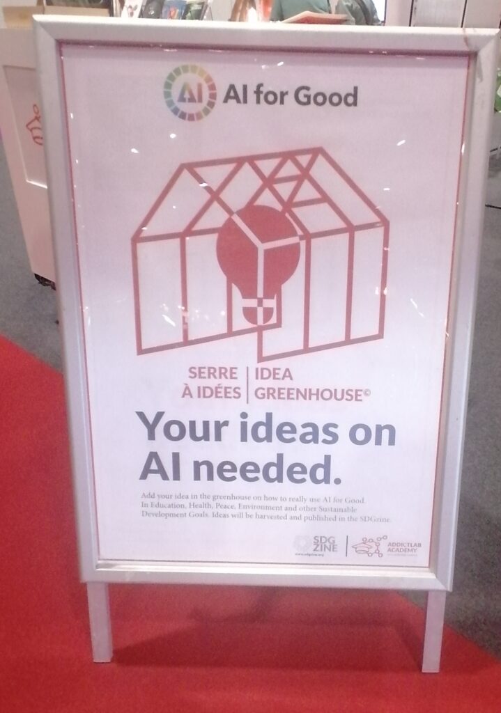 Stand AddictLab Academy consacré aux Objectifs de Développement Durable au AI for Good Global Summit 2026.