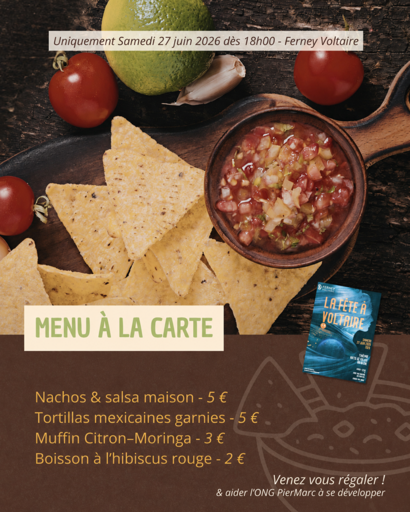 Menu à la carte pour la Fête à Voltaire